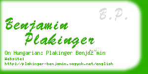 benjamin plakinger business card